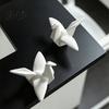 Sculpture Minimaliste Moderne Figurine Grues Origami Géométriques, Sculpture, Accent Finition Brillante pour Étagère, Créatif Nordique pour Bureau Bibliothèque Décoration de Maison