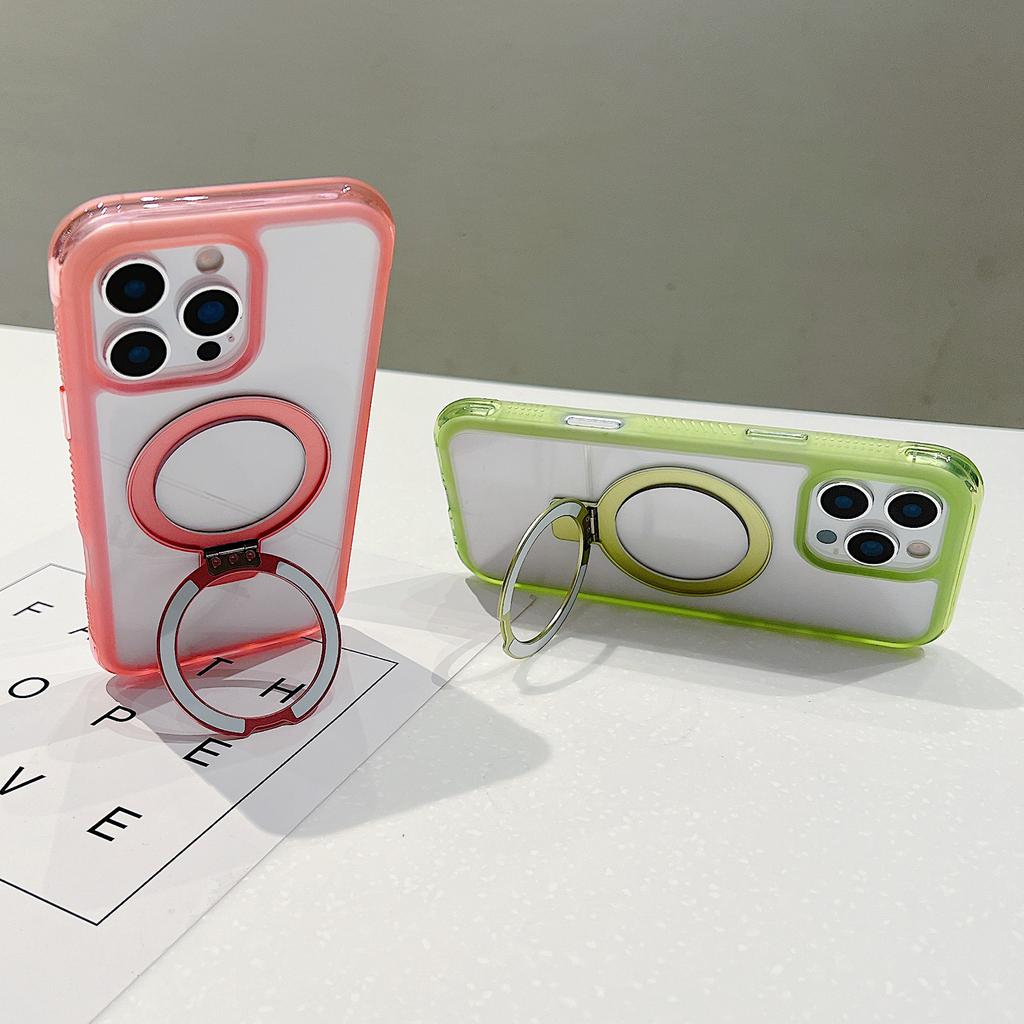 For iPhone 16 Pro Case Compatible with MagSafe Kickstand Clear TPU PC Phone Back Cover