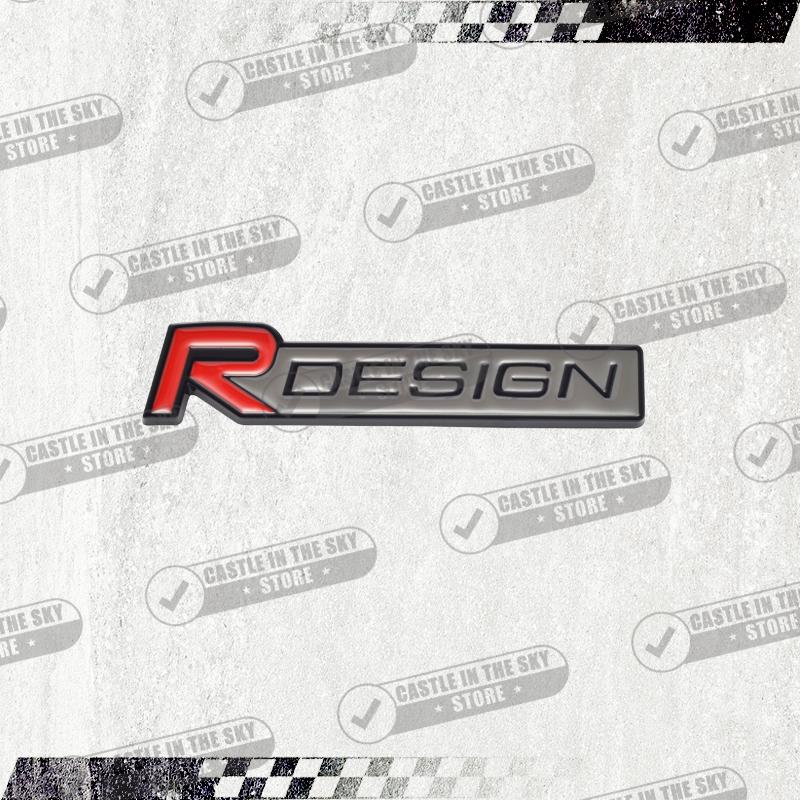 

3D Car Sticker R Design Glossy Black Head Front Grille Badge Metal Decal Emblem For Volvo V40 V60 V70 XC40 XC60 XC90 S40 S80 D5