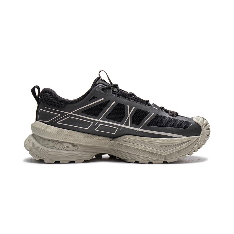 New LiNing CF Tracing, Xingchuan SE Cushioning Support Balance Low top Hiking Shoes Unisex Black Obsidian Gray AHTV015-9