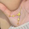 Titanium Steel Butterfly Tassel Necklace Minimalist Luxury Design Gentle Versatile Elegant Gold Tone Jewelry
