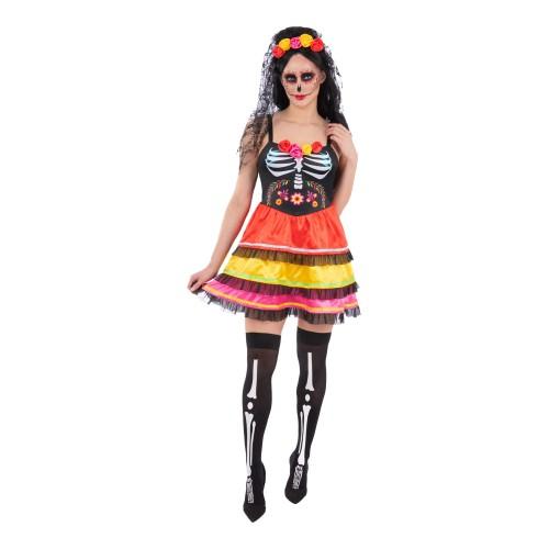 Smiffys Womens/Ladies Fiesta Day Of The Dead Costume