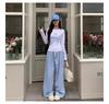 Damen Koreanische Karohose mit hohem Bund - Frühling/Sommer 2025, Vielseitiger Weitbein-Stil