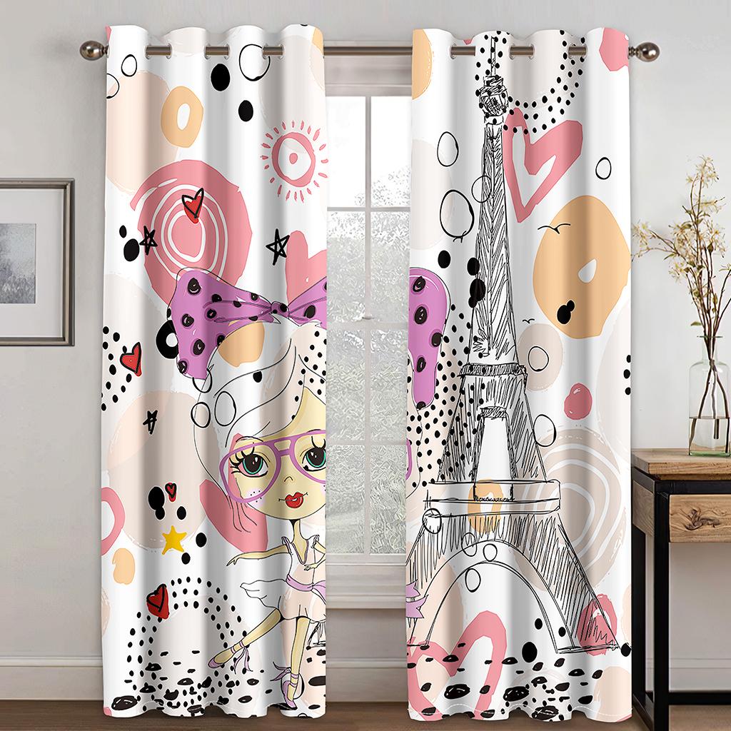 

Бесплатная доставка, высокая бытовая техника, британская лондонская культура, занавеска с рисунком каракуля для спальни, гостиной, предметы 100W160H(CM)40x63in&Grommet Top