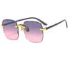 Vintage Frameless Sunglasses New Summer Sun Visors Square Sunglasses for Woman Lenses UV400 Women Sunglasses