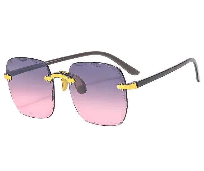 Vintage Frameless Sunglasses New Summer Sun Visors Square Sunglasses for Woman Lenses UV400 Women Sunglasses