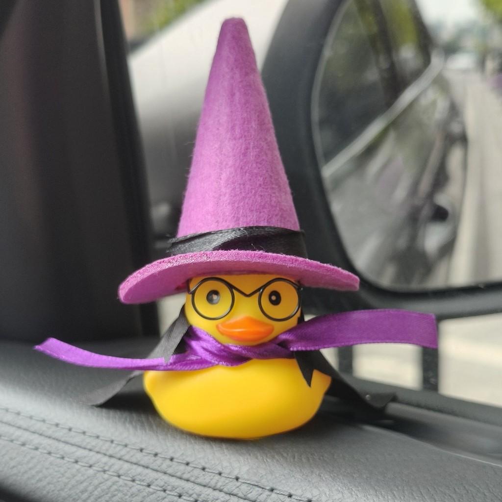 Car Decor Small Yellow Duck With Harry Potter Broomstick For Cabin Interior