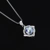 Damen Silber Rundschliff Synthetischer Zirkon Anhänger Halskette, Elegante Halskette, Geeignet für den täglichen Gebrauch und Bankette, Geburtstagsgeschenk