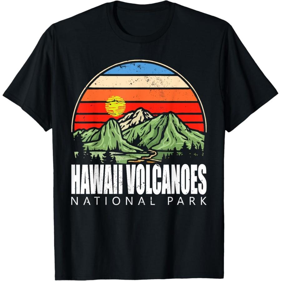 Ретро Футболка Национальный парк вулканов Гавайев XXXXXL чёрный