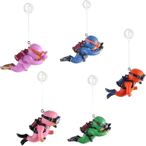 5Pcs Floating Fish Tank Decorations, Cute Little Diver Aquarium Decoration Fish Tank Aquarium Diver Ornament Accessories