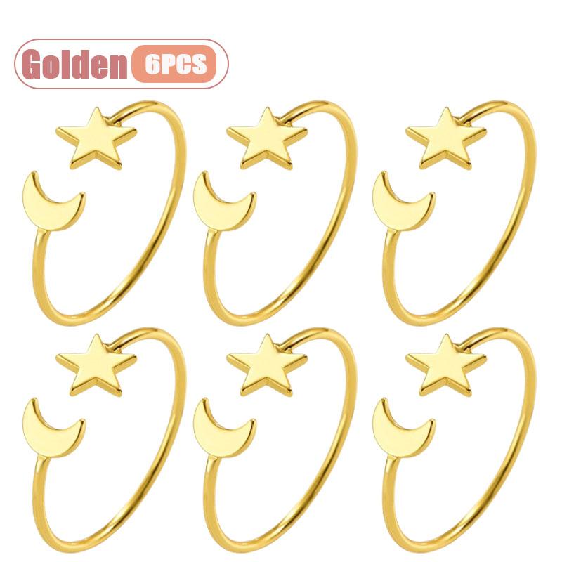 Star and Moon Napkin Rings Elegant Napkin Holders for Weddings Anniversaries Birthdays Easter Christmas and Table Decor