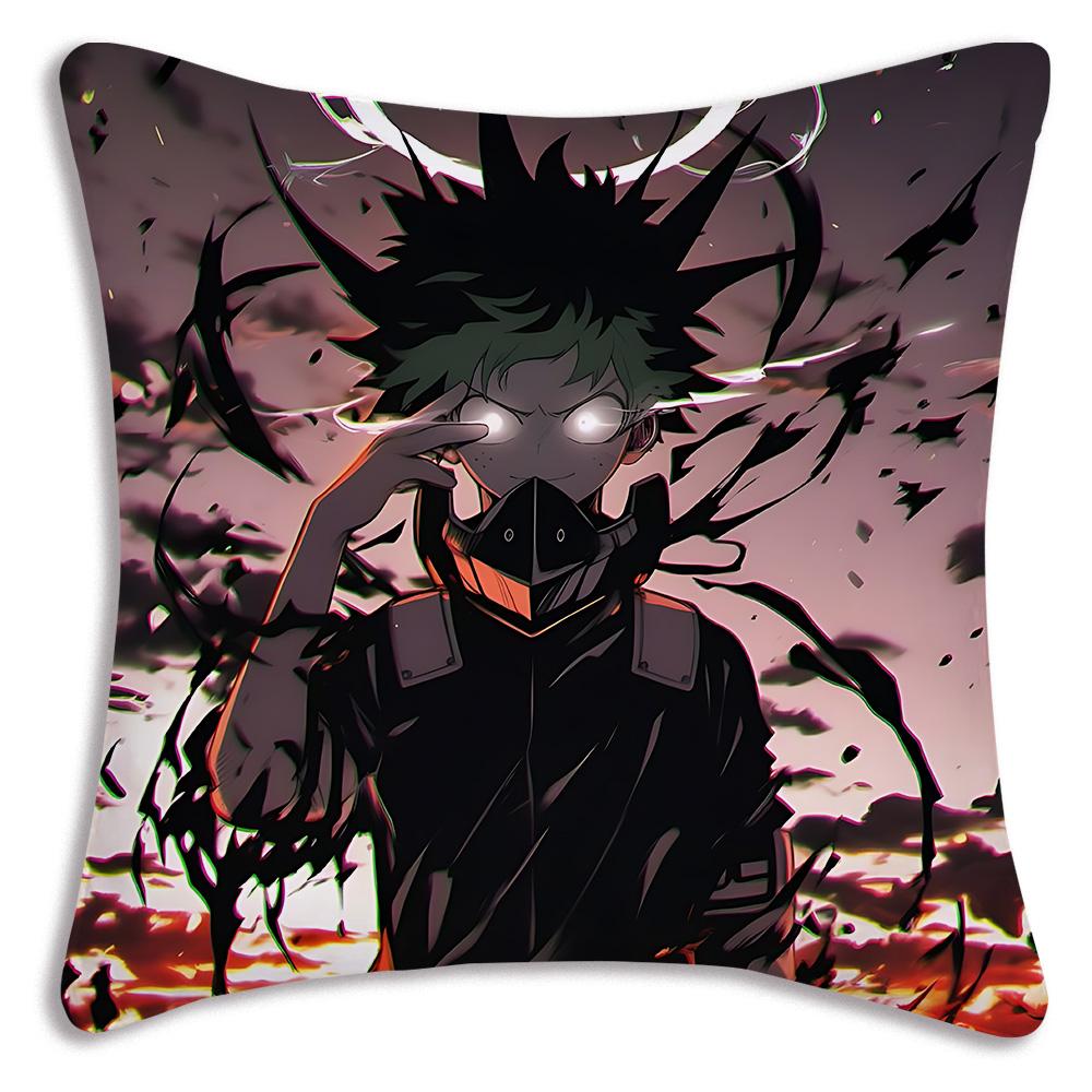 Anime My h-Hero Academias Pillow Covers Cartoon Sofa Decorative Home Double-sided Printing Short Plush Cute Cushion Cover