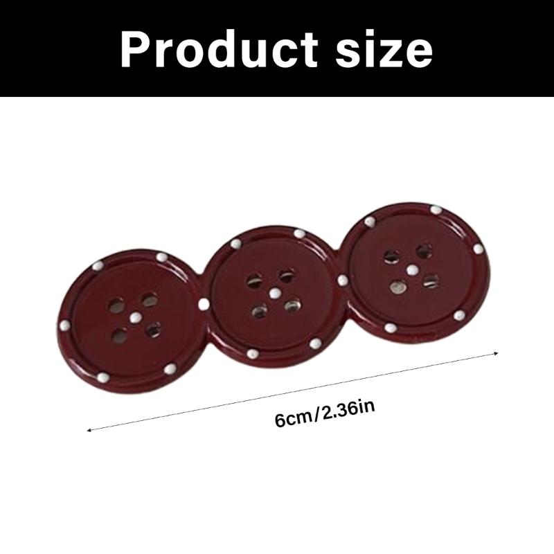 Stylish Triple Dot Hair Clip With Button Detail Nonslip Duckbills Design For Women Girls Korean Styles Fashion Accessories