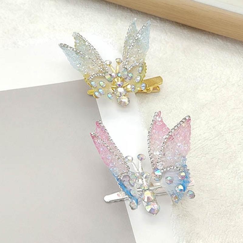 Flying Butterfly Hair Clip for Girls 3D Moving Wing Hairpins Rhinestones Barrettes Hair Styling Accessories for Women