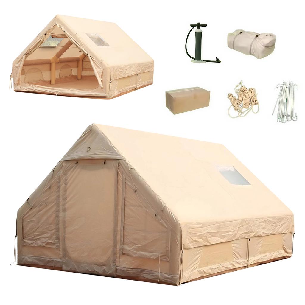 Large Family Tent with Pump Glamping Camping Tents House Waterproof Windproof for 4 Seasons