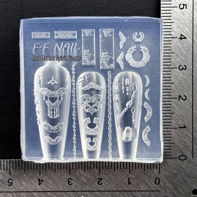 

New Year Ocean Style Lion & Ingot Embossed Nail Art DIY High Transparency Mold Nail art mold
