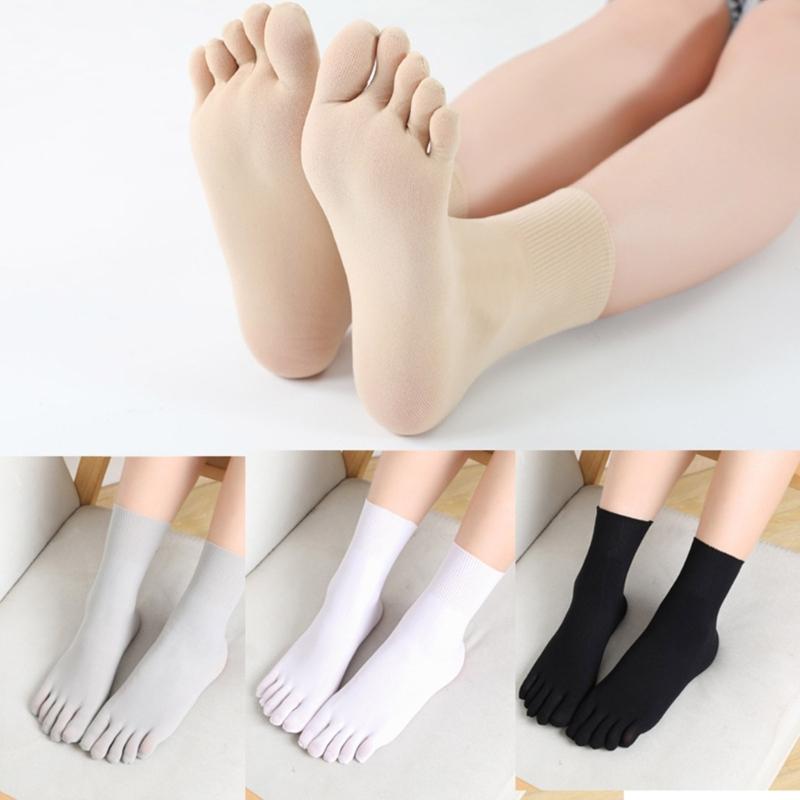 Fashion Women Man Summer Five Finger Sock Casual Style Middle Tube Short Sock Antiskid Finger Toe Socks New 4 Color