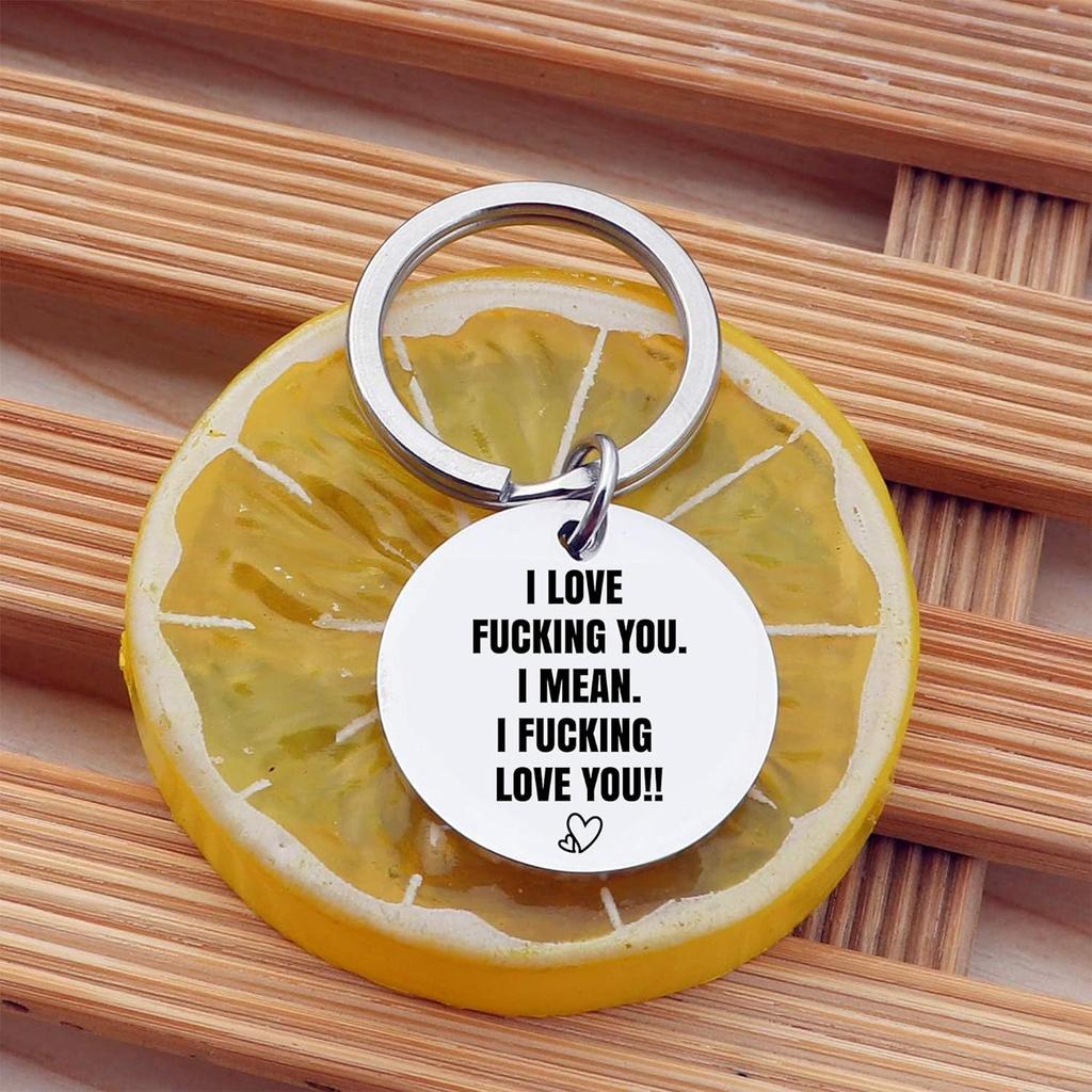 I Love You Couple Stainless Steel Keychain Romantic Design Fashion Keyring Practical Creative Gift for Lover