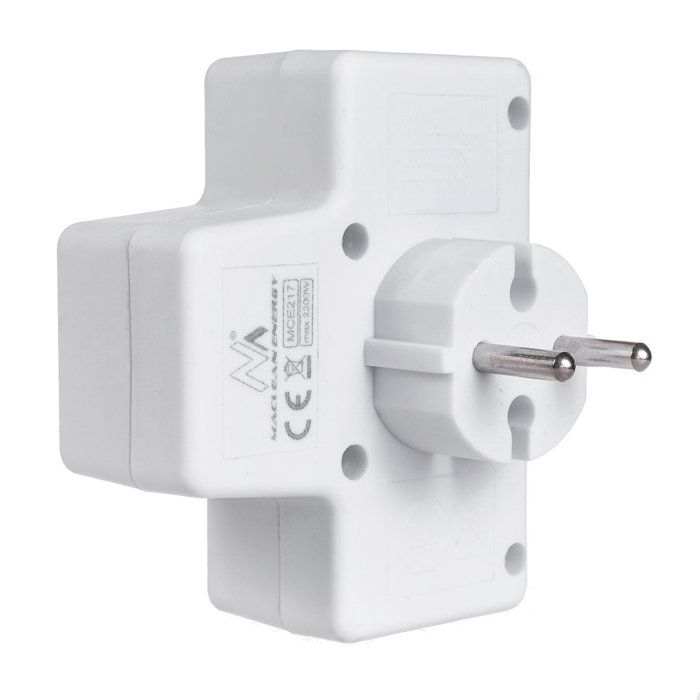Prise multiple - Maclean Energy - MCE217 - 4 prises - 2.5A - IP20 - Blanc