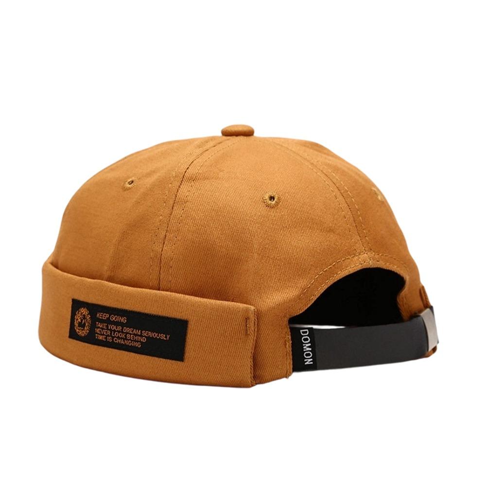 Retro Letter Brimless Docker Cap Cotton Vintage Dome Hat Fashion Skullcap Outdoor