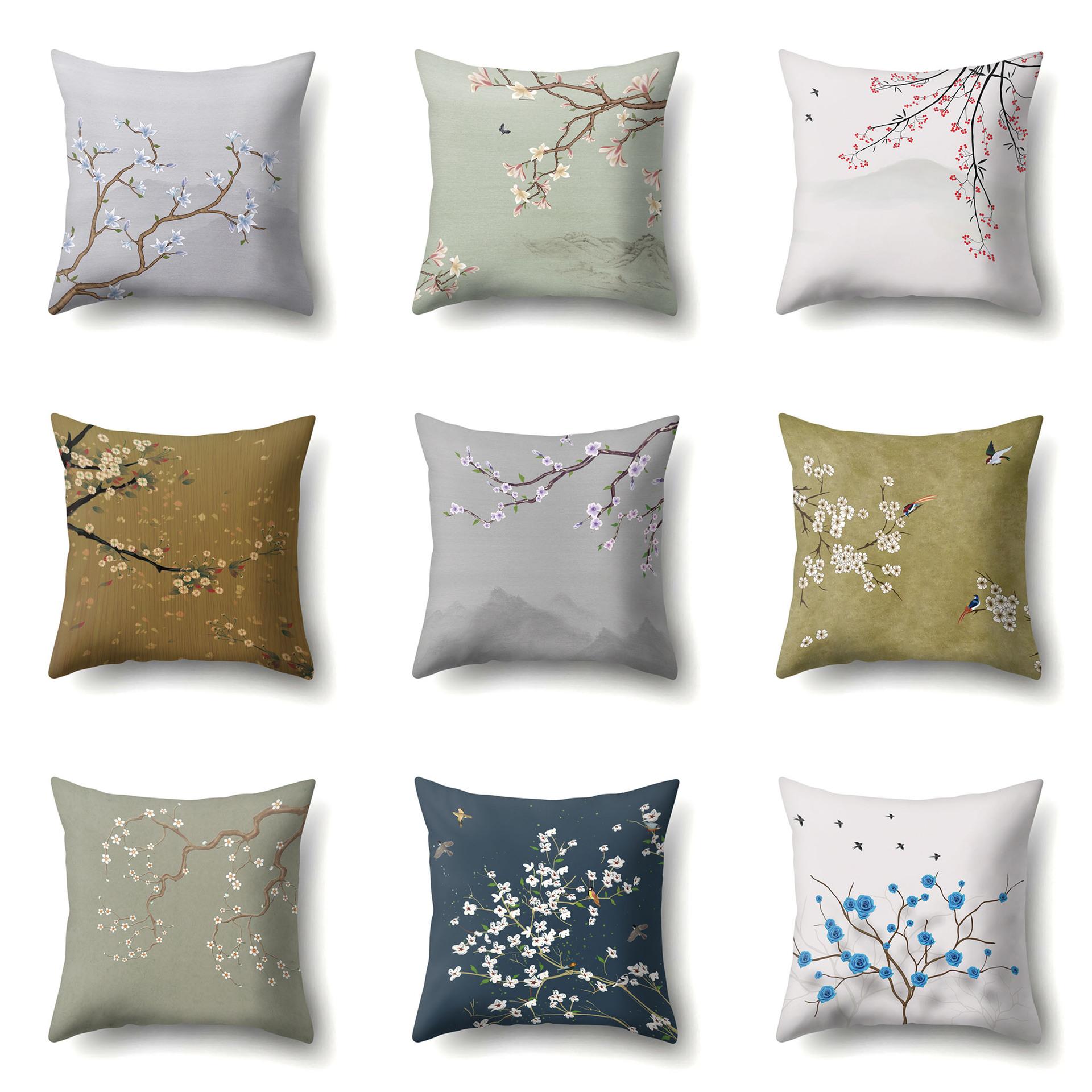 

Листья Ветви Геометрический Наволочка для диванной подушки Односторонняя Офисная подушка Подушка для гостиной Велосипедная поясничная подушка 45Cm without pillow core