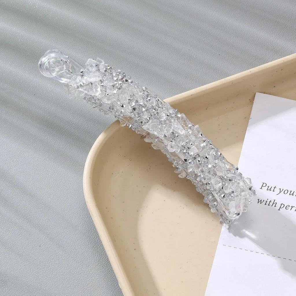 New Color Pan Hair Banana Clip Light Luxury Stone High-end Fashion Ponytail Clip Hair Accessories Hairpin