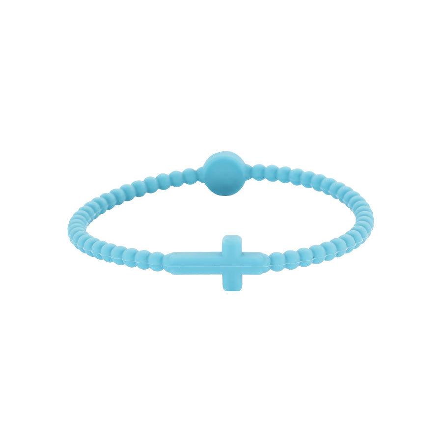 Children's Silicone Cross Thin Macaron Color Wristband Bracelet