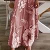 Women Dress Floral Print Large Hem Streetwear Elegant Spaghetti Strap Maxi Dress for Party