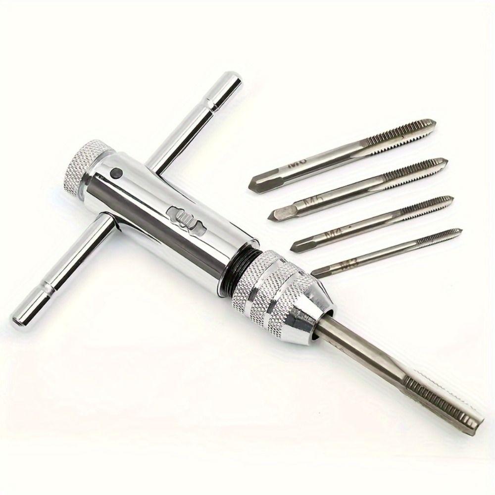High Hardness Ratchet Tap Wrench Removable Adjustable T-Handle Ratchet Machinist