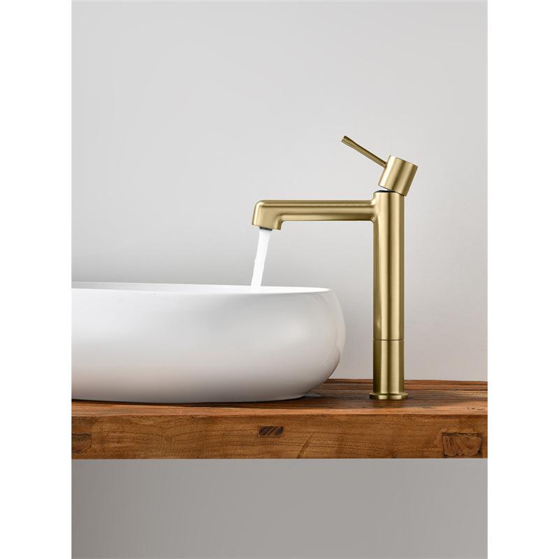 Tuqiu Bateria Umywalkowa Mosiężna Obrotowa Wysoka Bateria Umywalkowa Mieszacz Zimnej i Ciepłej Wody Bateria Umywalkowa Montowana na Blacie Czarna/Chromowana Bateria