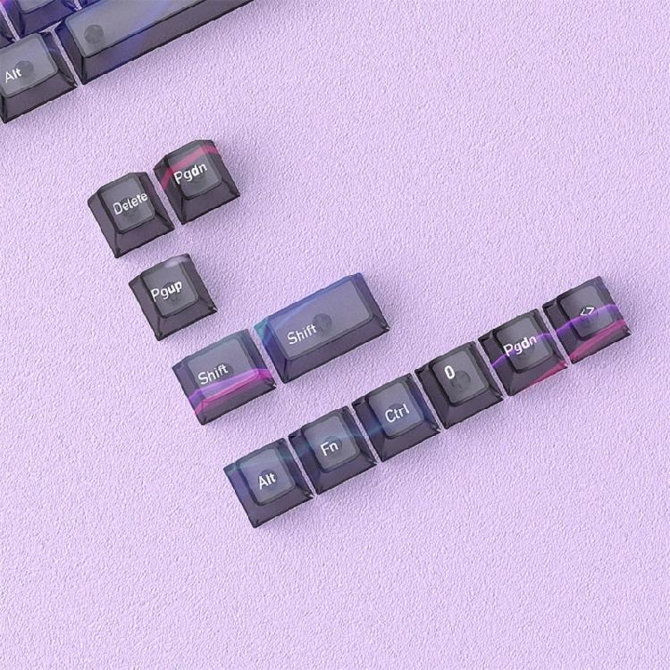 115 Key Full Set Clear PC Keycaps With Coating Dye-sublimation Keycap Enhances Durability And Light Diffusions