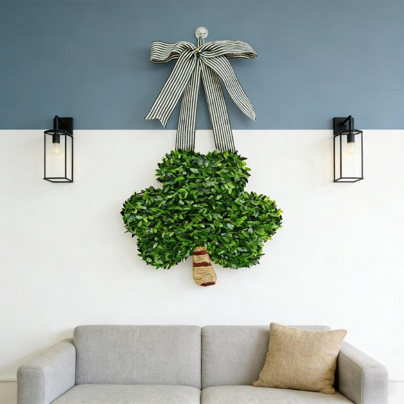 Durable Faux Clovers Metal Frame Ideal for . 's Day In Parties or Classrooms