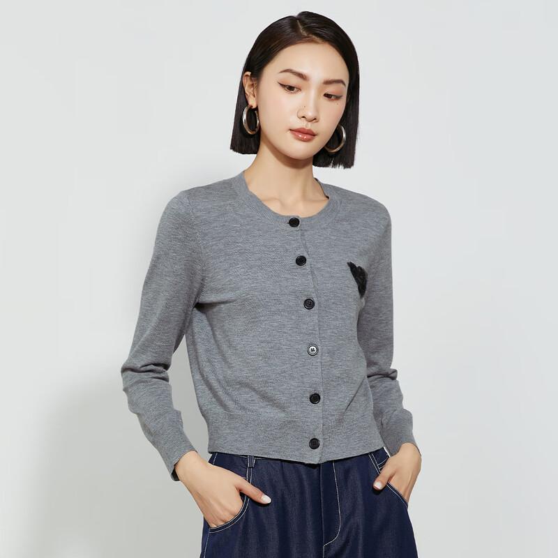 Tatou Women's Slim-Fit Heart Pattern Knit Cardigan