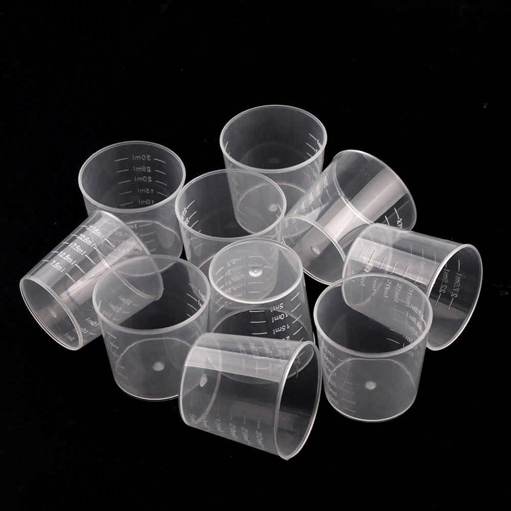 100Pcs Disposable Epoxy Resin Mixing Cups Clear Plastic Measuring Tool 30ML
