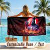 Custom Text Beach Towel, Soft Absorbent Swimming Multi-use TowelTerrifier Art the Clown