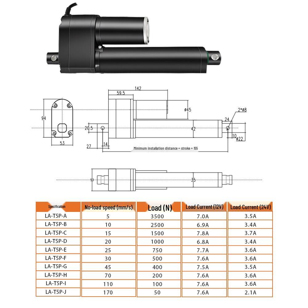 100mm Hub Potentiometer Druckstange 3500N Schub für Präzise Industrielle Positionierung