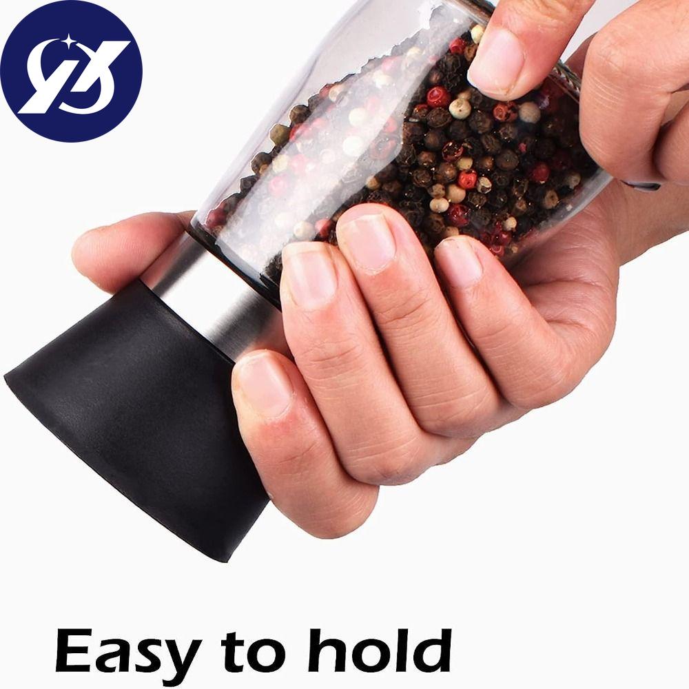 2 Pcs Glass Household Seasoning Bottles 5.32 Inches Pepper Grinding Seasoning Bottle  Kitchen