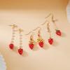 Flower Earrings Alloy Pearl Drop Jewelry For Women With Fruit Design For Casual Wear