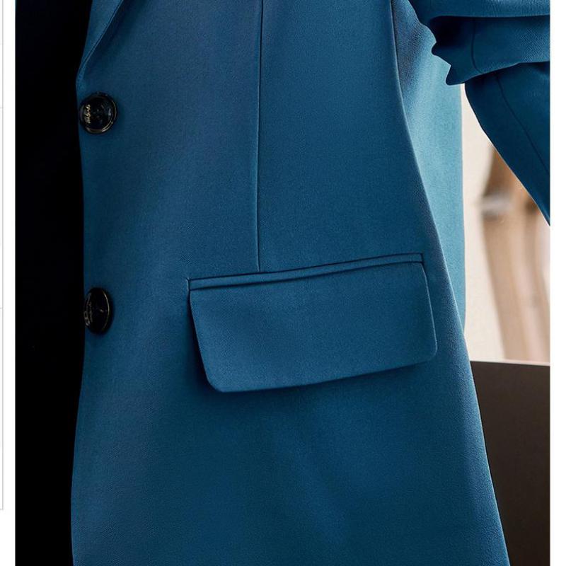 Herbst Temperament Blazer Für Frauen Formale Kerb Einreiher Schwarz Blazer Damen Büro