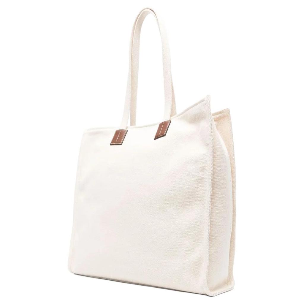 Bally Letter Logo Cotton Tote Shopping Bag Women Tote White WAE06VCV011I135O