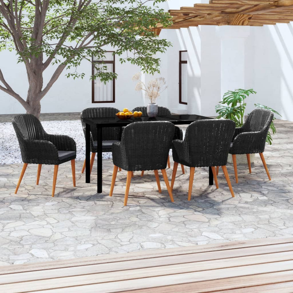 7 Pcs Garden Dining Set with Cushions