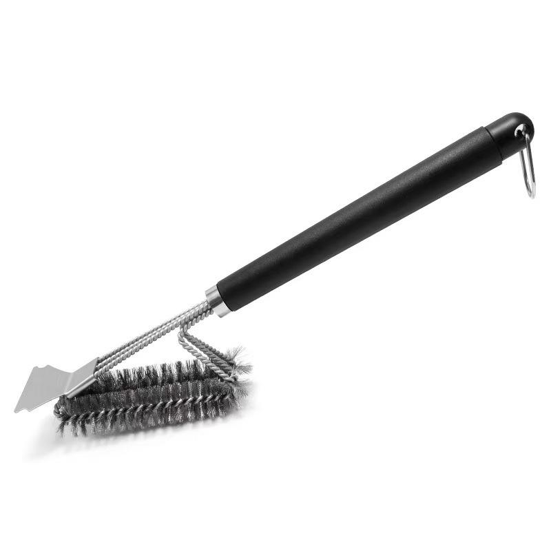 18-Inch Triple-Head Steel Wire BBQ Grill Cleaning Brush