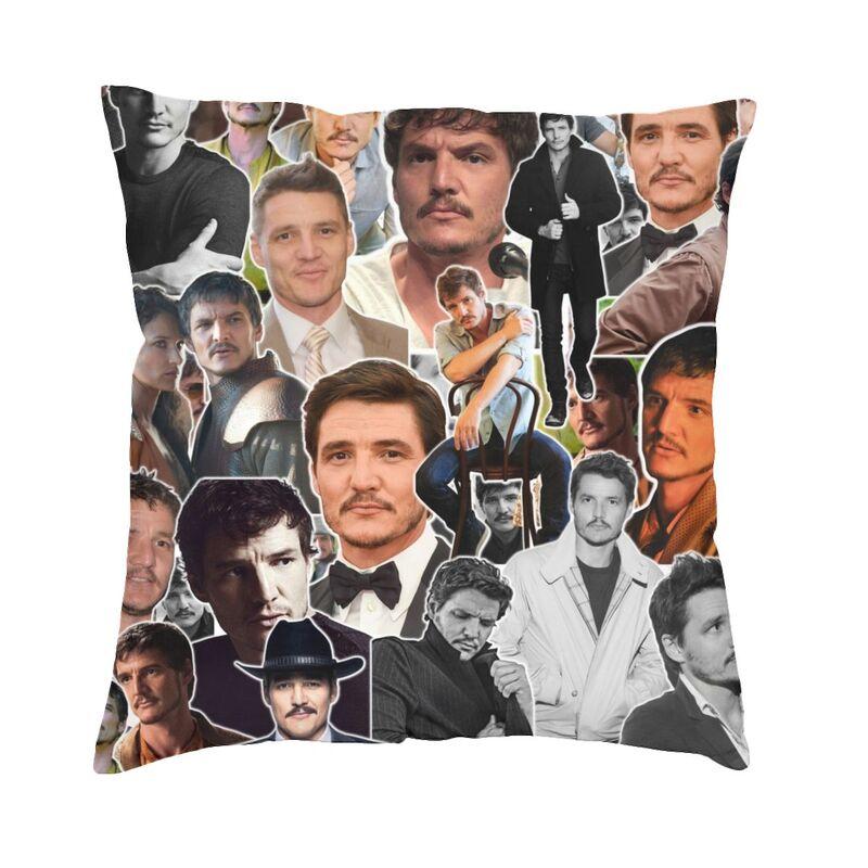Custom Modern Pedro Pascal Ultimate Collage Fan Art Sofa Cushion Cover Soft Pillow Case Home Decorative