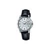 Standard Series Dress Fashion Business Retro Literary Quartz Movement Leather Strap Women Watches Silver LTP-V004L-7A