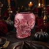 Halloween Desktop Decoration Gothic Skull Wall Vase, Translucent Resin Pink Planter, Decorative Vase for Flowers Unique Ornament, Dried Flower