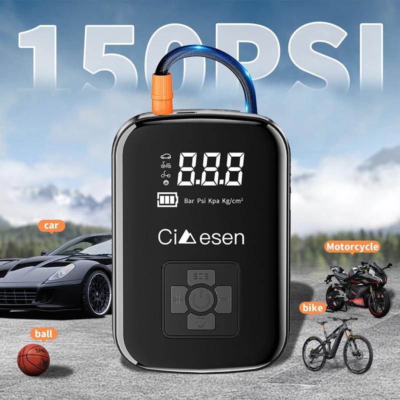 1pc Car Wireless Air Pump 150PSI Portable Electric Tire Inflation For Car Bicycle Motorcycle Air Compressor Inflator US Shipping