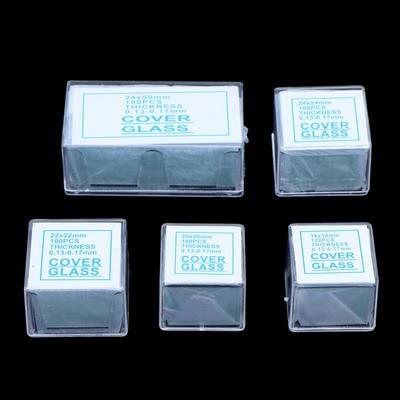100Pcs Transparent Square Rectangle Glass Slides Coverslips Coverslides For Microscope Optical Instrument Microscope Cover Slip