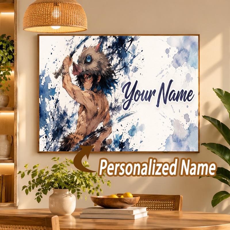 Custom Name Inosuke Hashibira 5D Diamond Painting Personalized Full Drill Diamond Art Kit Gift