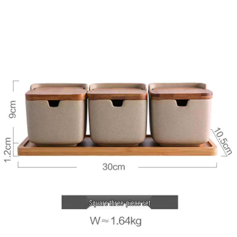 Japanese Retro Ceramic Spice Jar Set for Kitchen and Restaurant Storage