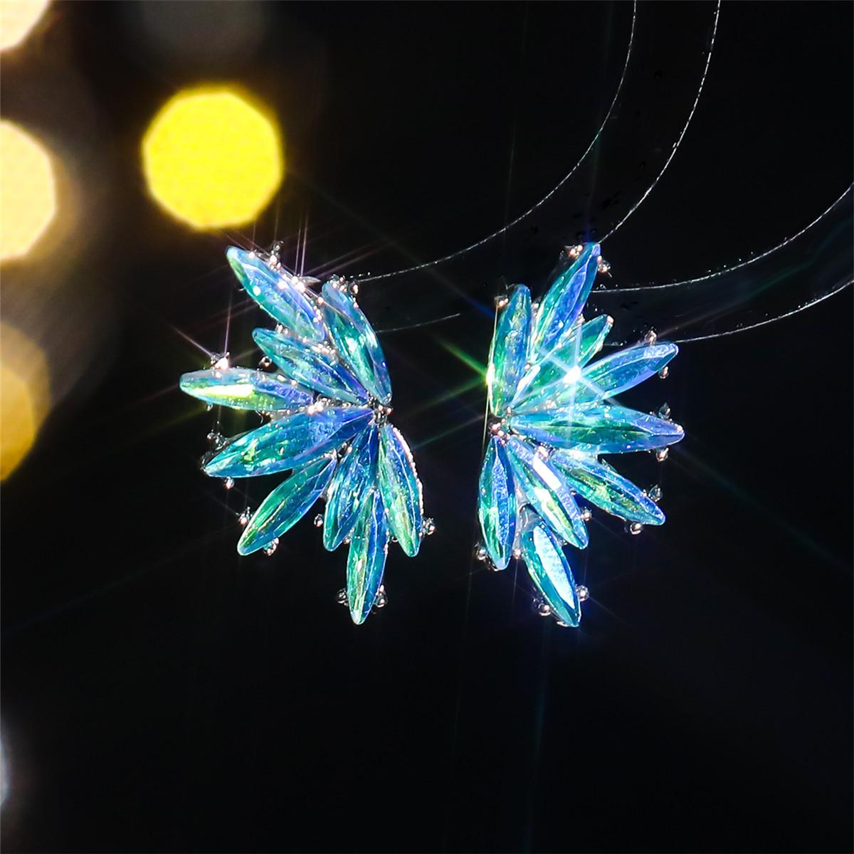 

Модні барвисті скляні сережки-метелики з кристалами для жінок, персоналізовані гіперболізовані сережки-пусети